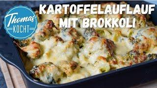 Kartoffel-Brokkoli-Auflauf mit Käse überbacken - einfach und gut!