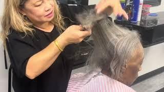 “Sleek & Straight Tutorial: 83-Year-Old’s Flat Iron Hair Transformation”