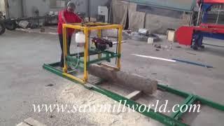 China Sawmill-World Portable Chain Sawmill Wood Cutting #sawmilling #chainsaw #sawmillwood