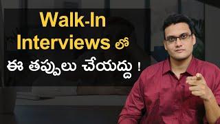 Mistakes to AVOID at WALK-IN Interviews |  Walk-In Interviews Etiquette #softwarejobstelugu