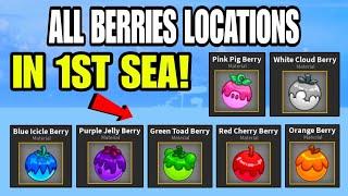 Blox Fruits - All Berries Spawn Locations in First Sea | Blox fruits berries