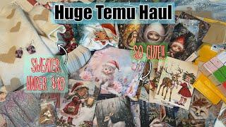 Cutest Christmas junk journal items + home, beauty & clothing // LARGE TEMU HAUL