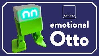 New Otto DIY robot with emotional Eyes using LED matrix, programmed with Arduino