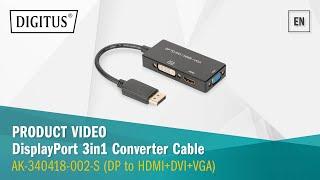 DIGITUS® DisplayPort 3in1 Converter Cable (AK-340418-002-S)