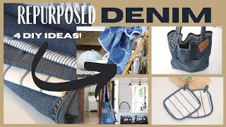 Jeans Repurpose Ideas ~ DIY Denim Projects ~ Repurposed Denim Jeans ~ Denim Sewing Projects