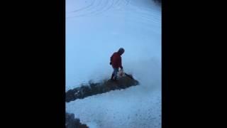 Easy way to clear our driveway of snow.