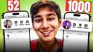 0 - 1,000 Instagram Followers Challenge In India