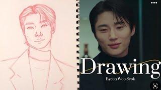 Drawing Byeon Woo Seok Process Pics