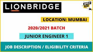 LIONBRIDGE is hiring Fresher Graduates for Junior Engineer Role| Off-Campus Jobs| SOP Academy