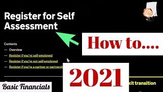 How To Register For Self-Assessment Tax Return 2021- on-screen walkthrough