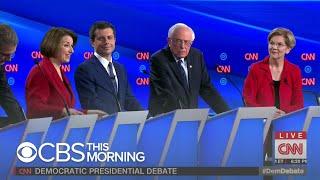 Progressives and moderates clash in Democratic presidential debate