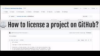 ️ How to license a project on GitHub?