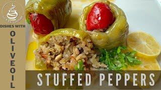 Addictive Istanbul Style Stuffed Bell Pepper: Zeytinyagli Biber Dolmasi