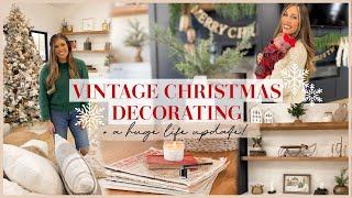 DECORATING OUR NEW HOME FOR CHRISTMAS!! | VINTAGE CHRISTMAS LIVING ROOM DECOR + huge life update ️