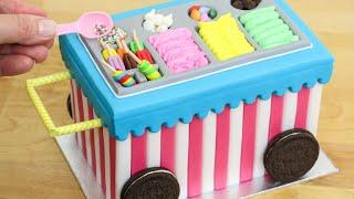 ICE CREAM Cart Chocolate Cake with Miniature Popsicles by Cakes StepbyStep