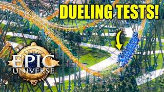 DUELING COASTER, Universal Studios EPIC UNIVERSE "Stardust Racers" Test