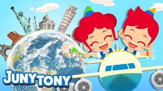 World Landmarks | Famous Landmarks Pictures | Explore World Song | Kids Song | JunyTony