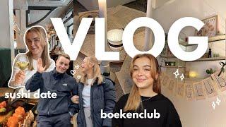 VLOG: boekenclub avond, filmen, sushi date en meer!  (weekend in mijn leven)