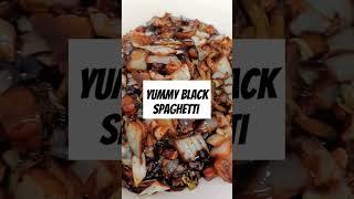 yummy black spaghetti #blackspaghetti #koreanblacknoodles #noodles #recipe #diy #4k #tinievillarico