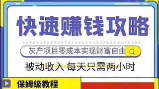 2024网络赚钱最快的方法⭐一天收入1万 ⭐挣钱最快的项目,来钱特快