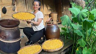 The process of making wine from corn seeds, harvesting papaya flowers to sell at the market