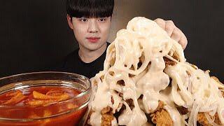 부드러운 어니언치킨 엽기떡볶이 먹방 ONION CHICKEN & TTEOKBOKKI ASMR MUKBANG チキン ไก่ทอด