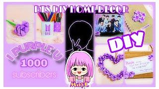 WOW! BEST BTS DIY PURPLE HOME DECOR "BORAHAE 1000"// Beautiful DIY Home decor, notebook & pen