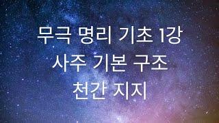 무극 명리- 기초1강 사주 기본 구조. 천간 지지에 관하여