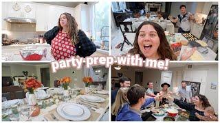 party prep, decorate, & cook with me for friendsgiving!!