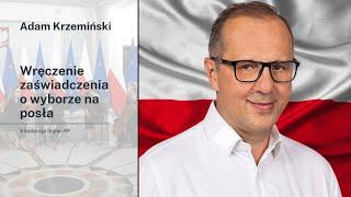 Adam Krzemiński: Zaświadczenie o wyborze na posła X kadencji