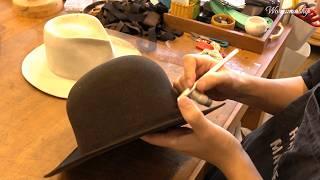 Process of Making Rabbit Fur Felt Fedora.Korean Hat Maker