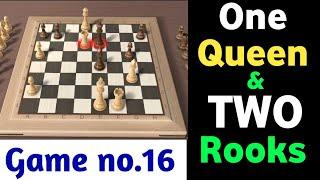 Chess match no.16 || How to win Chess Quickly for beginners || Checkmate with Queen and two Rooks