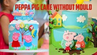 How to Make Peppa Pig Cake without Mould / Easy Peppa cake / No Mould peppa / #peppapig #peppacake