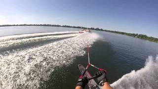 Slalom Water Ski Run with "Helmet Cam"