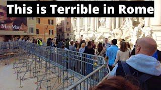 Rome Italy, Terrible Walkway to the Trevi Fountain, Rome In November 2024, Roma Italia