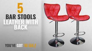 Top 10 Bar Stools Leather With Back [2018]: Leopard Shell Back Adjustable Swivel Bar Stools ,