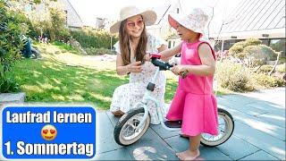 Baby lernt Laufrad fahren  U7! Mittagessen kochen! 1. Sommertag 2024! Haus mit Garten | Mamiseelen