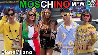 Moschino Fashion guests and show Milan Fashion Week 14/06/24  #italy #milan #mdw