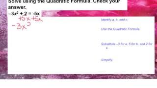 how do you use the quadratic formula