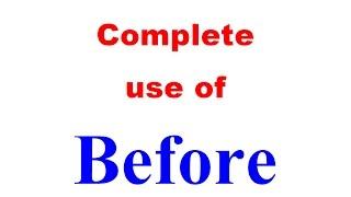 complete uses of before, khan method english lesson : learn preposition easy way and speak