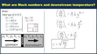 Example: Calculating flow properties from the shock jump conditions