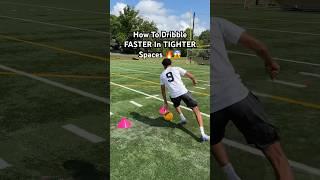 How To Dribble FASTER In TIGHTER Spaces #football #soccer #footballshorts #soccertraining