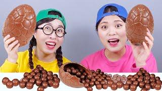 Món tráng miệng trứng sô cô la Quả bóng sô cô la Mukbang DONA