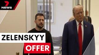 Zelensky pleads to the US following aid withdrawal | 7NEWS