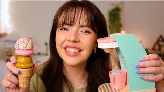 ASMR My Entire Wooden Toy Collection (wooden makeup, skincare, coffee shops, deli, ice cream)