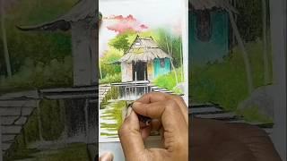 Make a drawing with oil pastel colour/Scenery for oil pastel