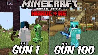 Hardcore Minecraft Bedrockta ÖLMEDEN 100 Gün Hayatta Kaldım