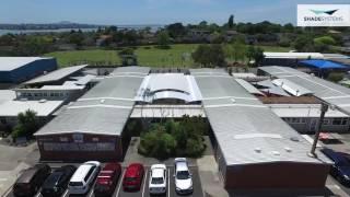 Sunnyhills School Footage Flyover of Canopy and Shades by Shade Systems