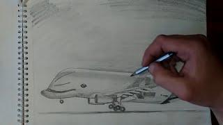 How to Draw an Airbus Beluga XL Step By Step / How to draw a plane / Airbus Beluga XL Speed Drawing