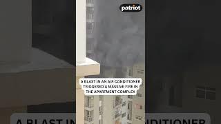 A blast in an AC causes a massive #fire at Lotus Boulevard Society, #Noida Sector 100 #Fire #News